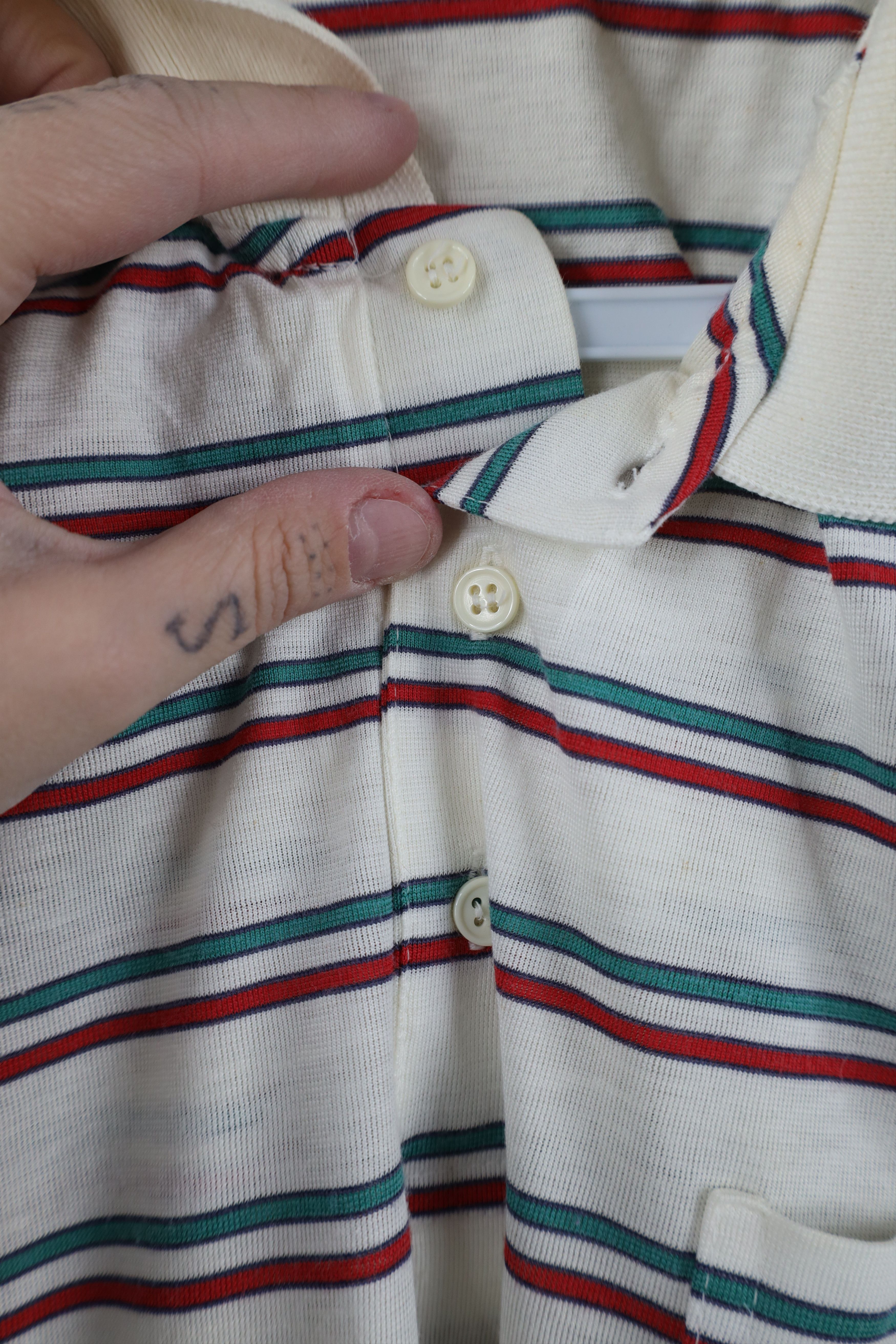 Vintage Vintage 70s 80s Streetwear Knit Striped Golf Polo Shirt Size US M / EU 48-50 / 2 - 4 Thumbnail