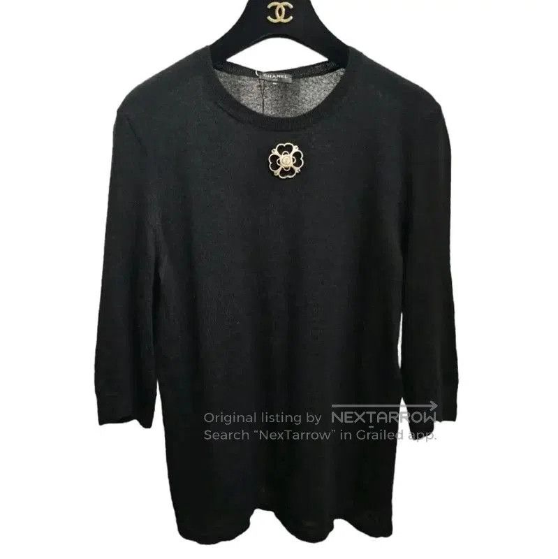 Chanel Black Cashmere Logo Sweater for Women .