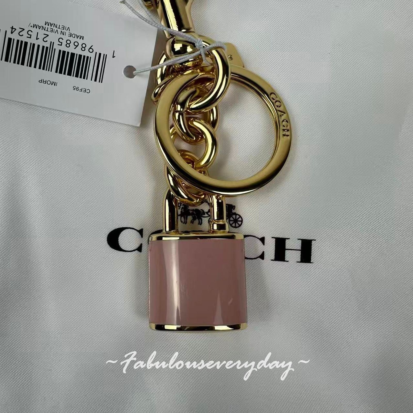 Coach Coach Lock Bag Charm Pink CEF95 with Dust Bag NWT Size ONE SIZE - 4 Thumbnail