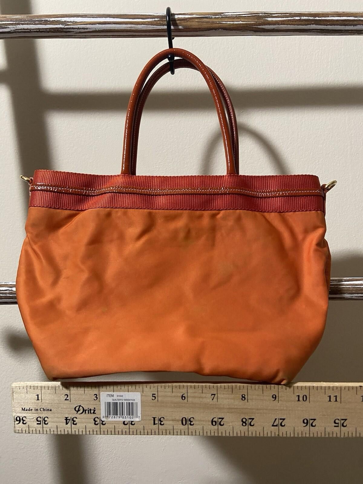 Prada Prada red patent leather orange nylon small hand tote bag Size ONE SIZE - 2 Thumbnail