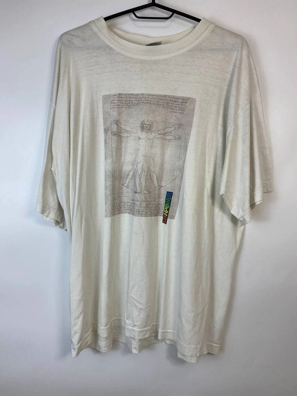 Indigo Leonardo da Vinci Italy Vitruvian Man Art T-Shirt Size XL Size US XL / EU 56 / 4 - 1 Thumbnail