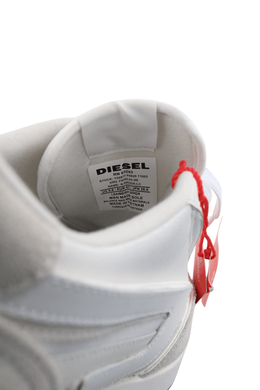 Diesel S-RACER-LC EU41 White Suede Leather 40566 Size US 8 / EU 41 - 12 Thumbnail