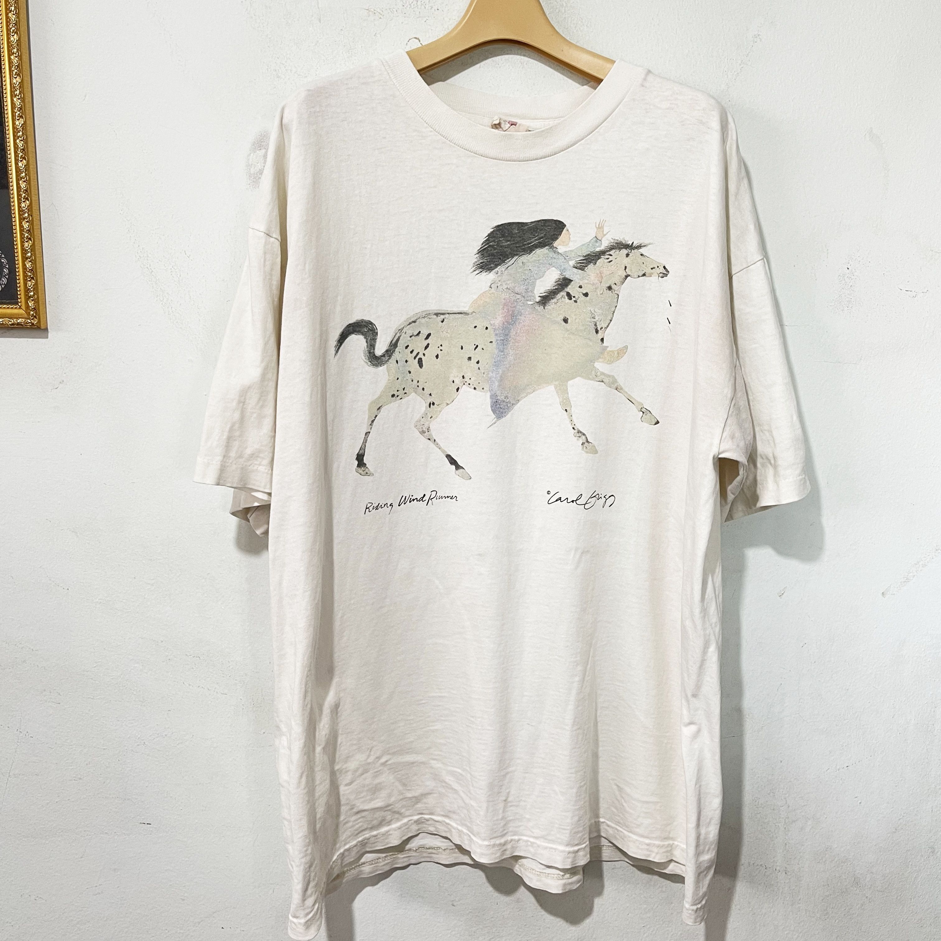 Vintage Vintage 90s Carol Grigg Riding Wind Runner T-Shirt Size US XL / EU 56 / 4 - 1 Thumbnail