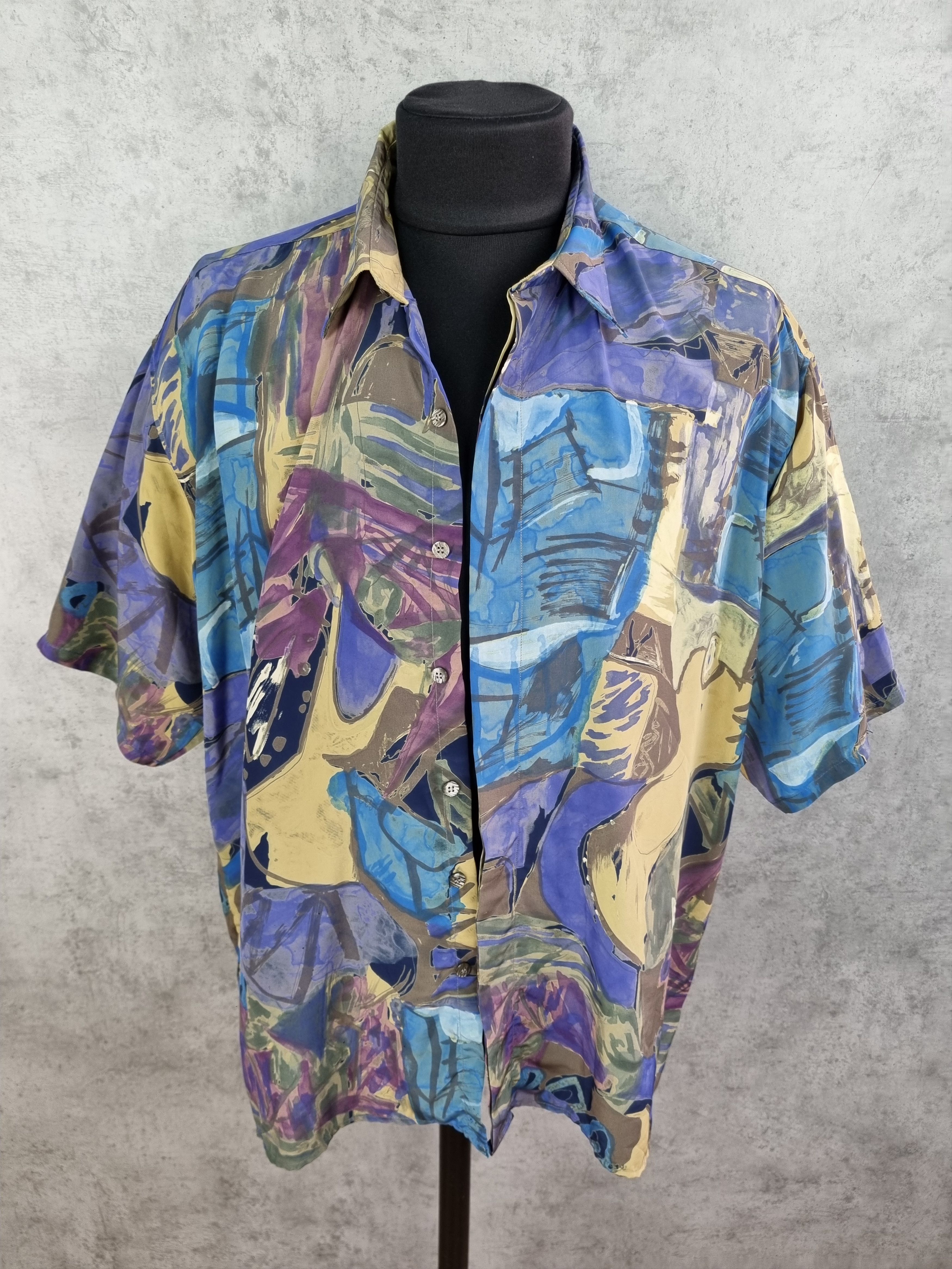 Other 90s Vintage Abstract Design Shirt Feels like SILK Dior Size US XXL / EU 58 / 5 - 2 Thumbnail