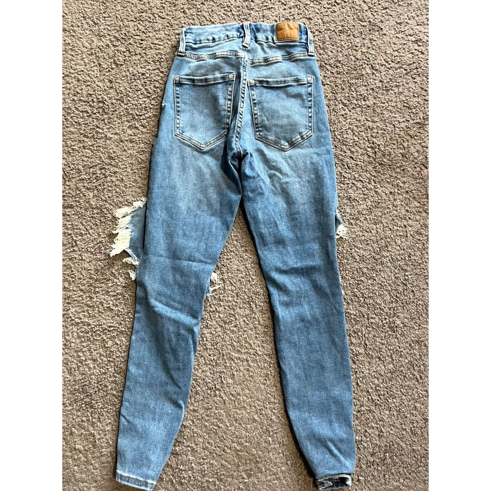 Vintage Aeropostale Jeans Womens 2 High Rise Distressed Jegging Stretch Denim Blue 5-Pocket Womens Size 26" / US 2 / IT 38 - 4 Thumbnail