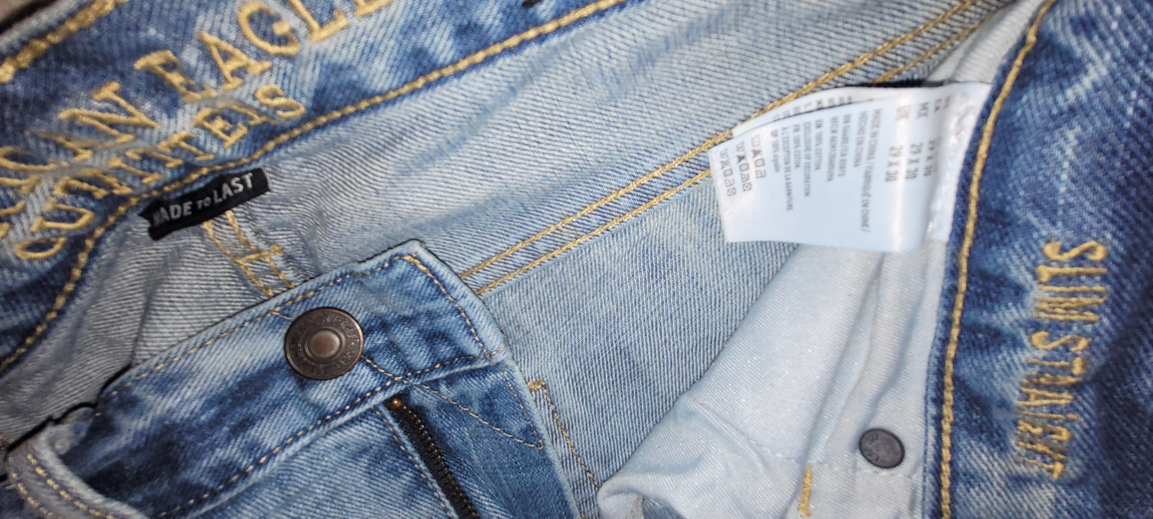 American Eagle Outfitters American Eagle Lightwashed Denim Jean's Size US 29 - 3 Thumbnail