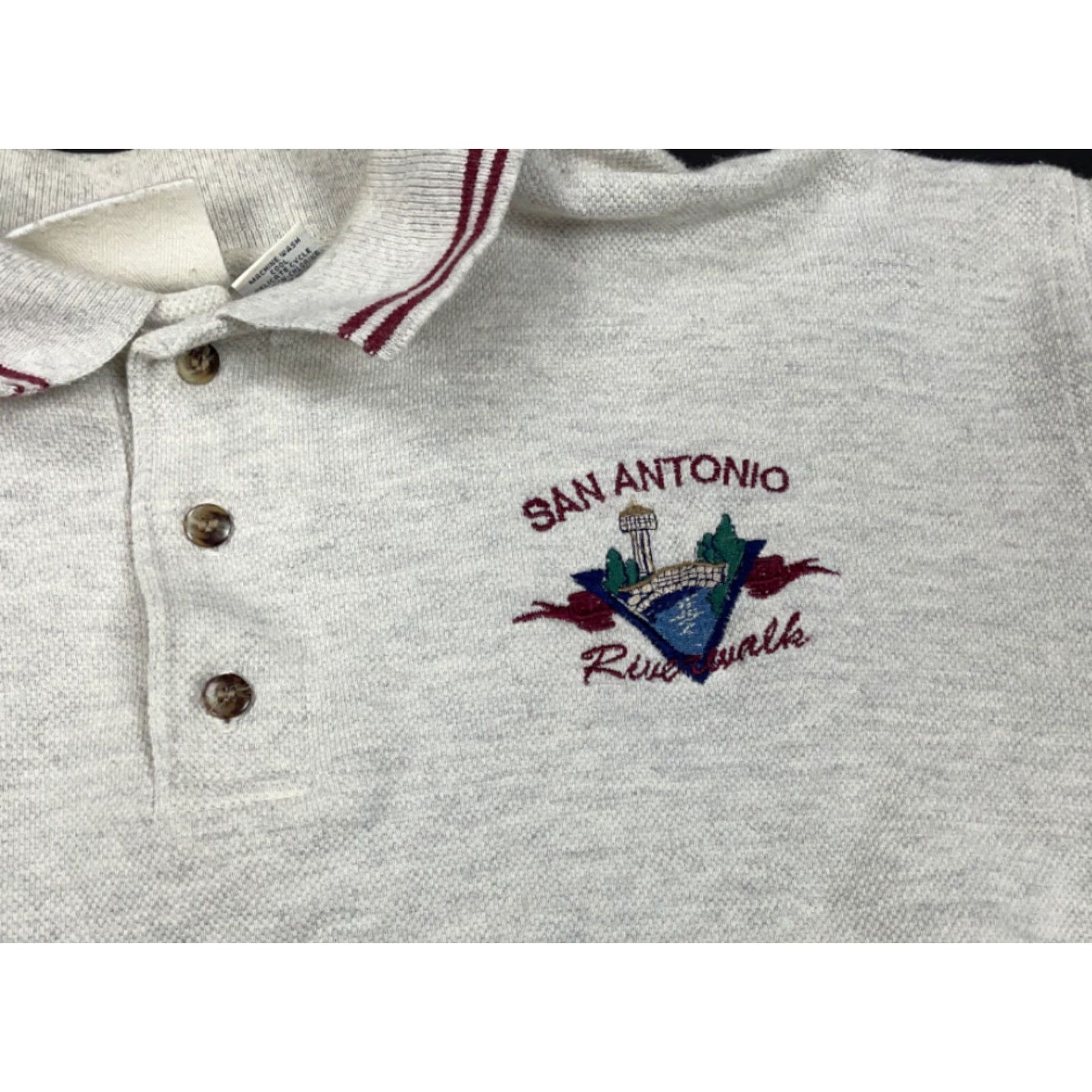 Vintage VINTAGE 90s San Antonio Riverwalk Polo Shirt Men Medium Gray Red Cotton Casual Retro Texas Size US M / EU 48-50 / 2 - 3 Thumbnail
