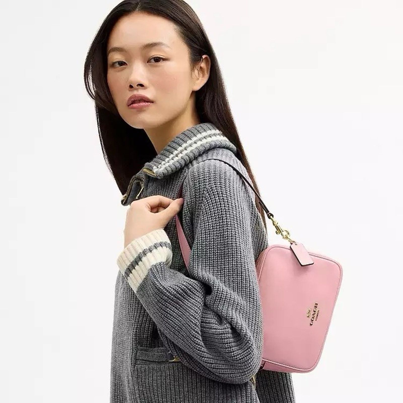 Coach NWT Coach Mini Carey Crossbody Bag CEA02 leather Soft Pink Size ONE SIZE - 11 Thumbnail