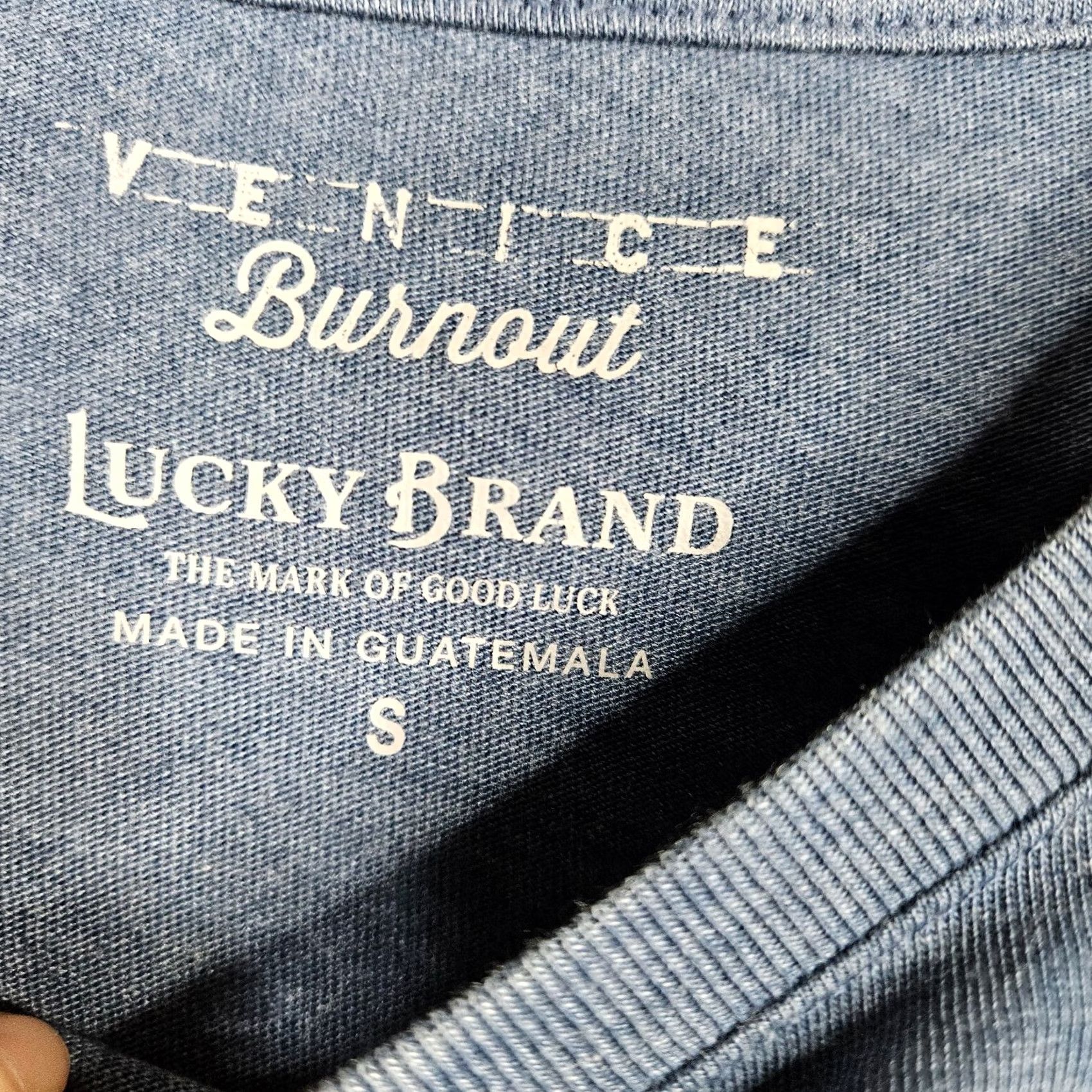 Lucky Brand Lucky Brand Burnout Men's Blue Graphic Short Sleeve T-shirt Size S NEW Size US S / EU 44-46 / 1 - 3 Thumbnail