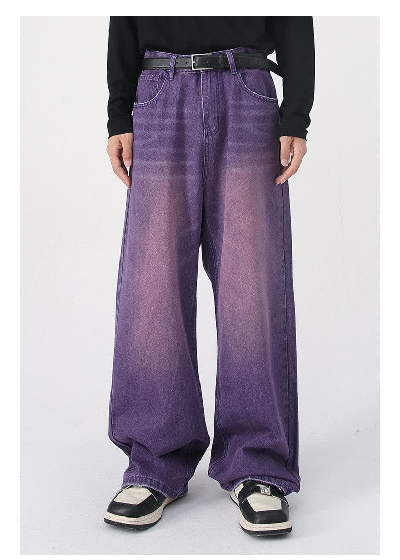 Japanese Brand × Jean Japanese retro purple loose washed jeans Size US 32 / EU 48 - 1 Thumbnail