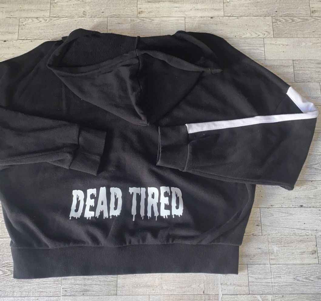 Forever 21 F21 Contemporary, “Dead Tired”, Lace Up Front Hoodie Size M / US 6-8 / IT 42-44 - 4 Thumbnail