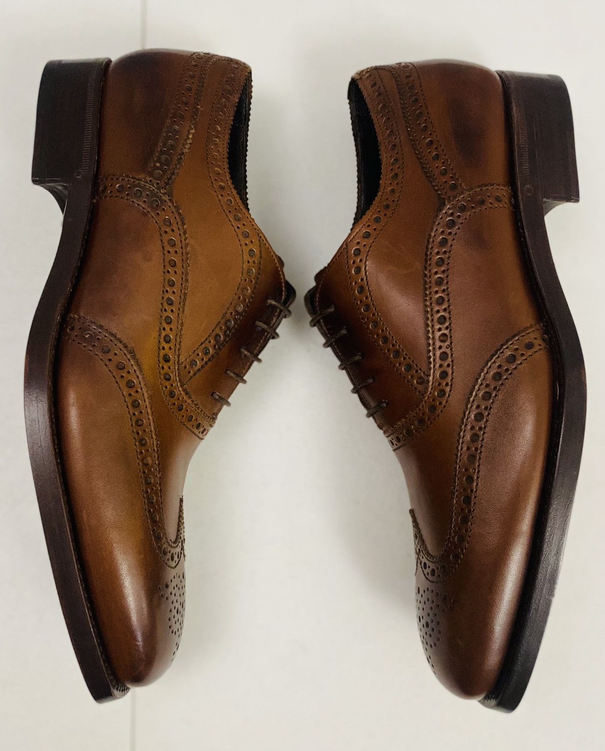 Lidfort Lidfort Brown Princes Leather Brogue Wingtip Oxford 9 US NEW Size US 9 / EU 42 - 4 Thumbnail