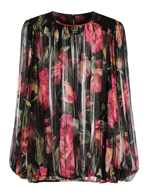 Dolce & Gabbana o1y0925 Silk Blouse in Multicolor Size XS / US 0-2 / IT 36-38 - 1 Thumbnail