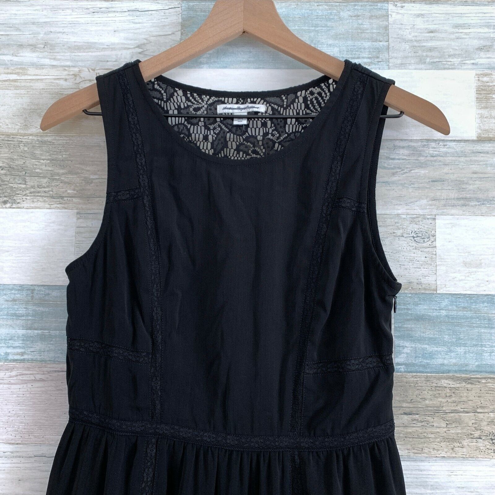 American Eagle Outfitters American Eagle Lace Back Mini Dress Black Sleeveless 4 Size S / US 4 / IT 40 - 2 Thumbnail