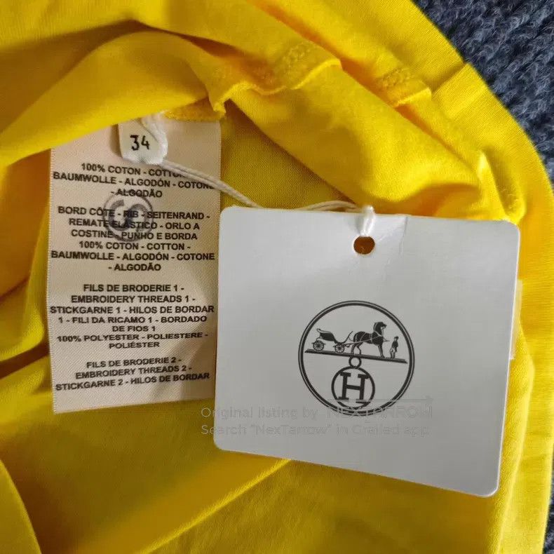 Hermes Hermes Yellow Pocket Short Sleeve Size XXS / US 00 / IT 34 - 5 Thumbnail