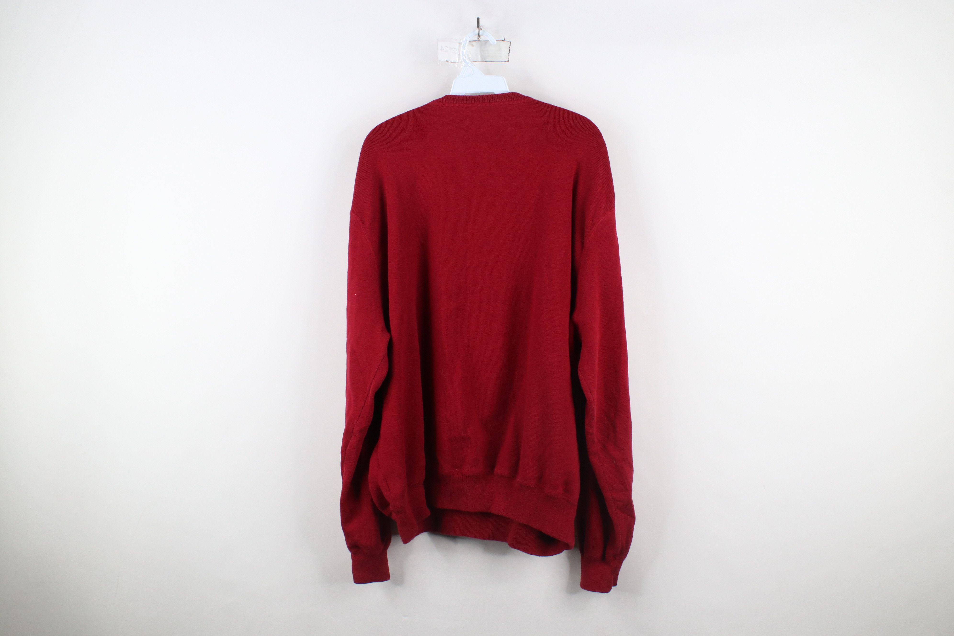 Ralph Lauren × Vintage Vintage 90s Ralph Lauren Ribbed Knit Crewneck Sweater Red Size US XXL / EU 58 / 5 - 9 Thumbnail