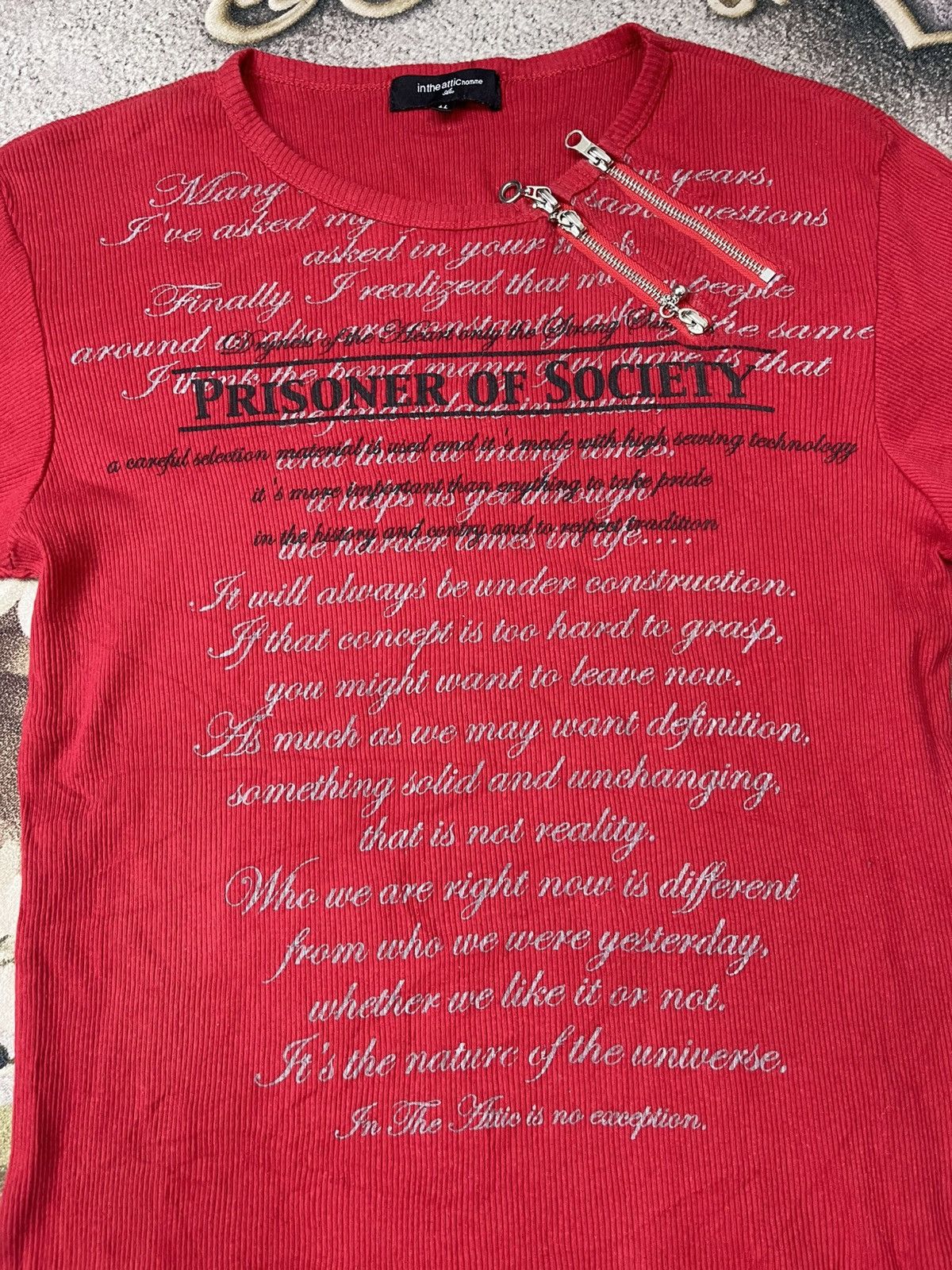 In The Attic Vintage In The Attic Homme Prisoner of Society Tshirt Size US L / EU 52-54 / 3 - 6 Thumbnail