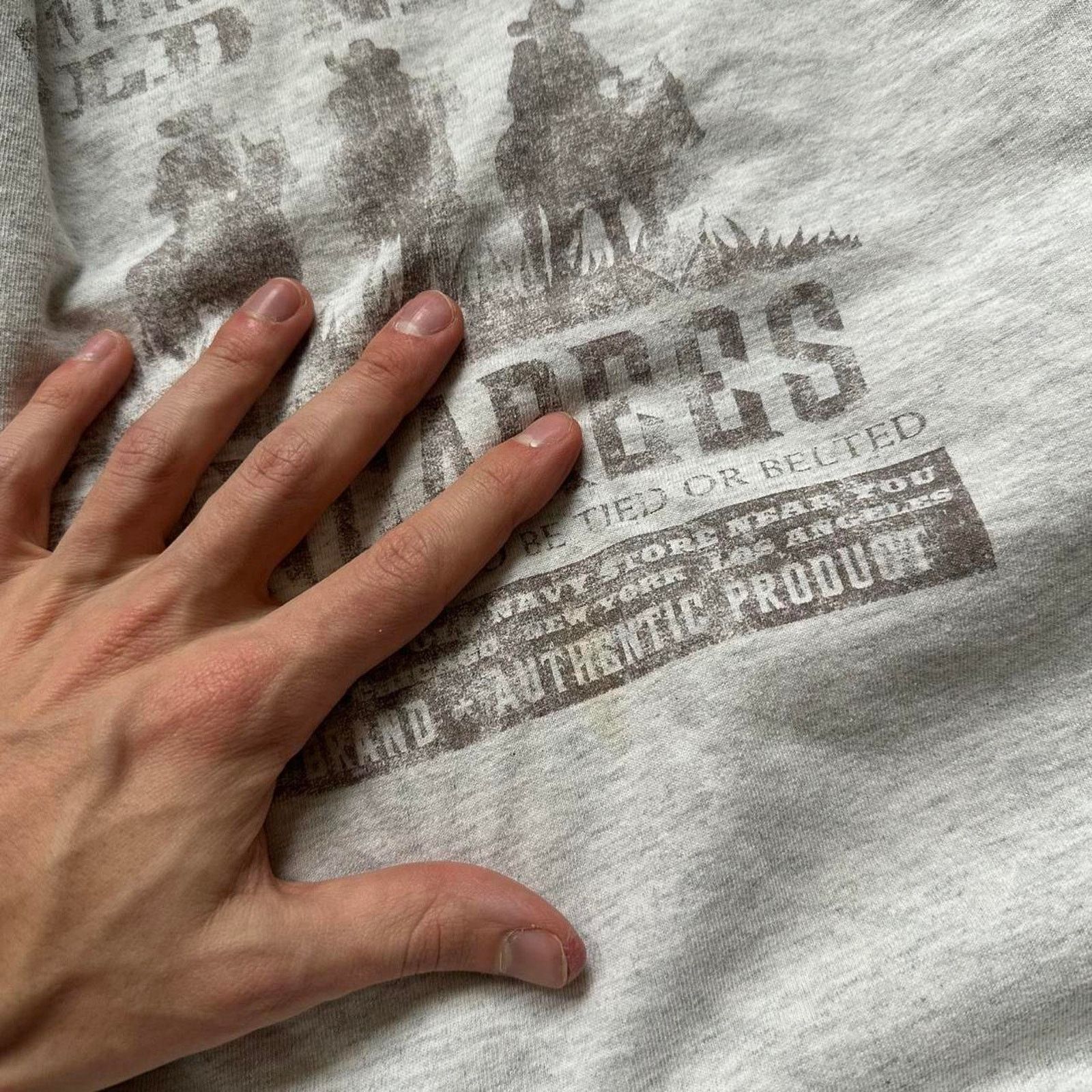 Old Navy × Vintage Vintage 00s Old Navy Western Dungarees Cowboy Tee Shirt Size US XL / EU 56 / 4 - 5 Thumbnail