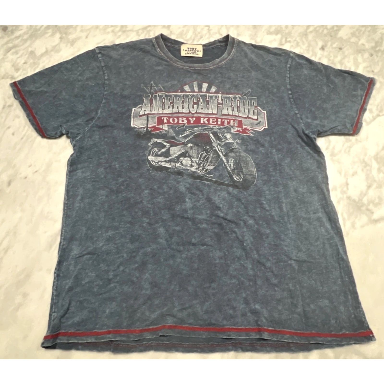 Vintage Toby Keith American Ride Motorcycle T-Shirt XL Blue Graphic Music Love Mens Size US XL / EU 56 / 4 - 2 Thumbnail