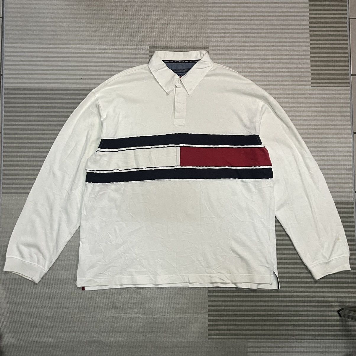 Tommy Hilfiger Vintage 90s Tommy Hilfiger Long Sleeve Rugby Shirt Size XXL Size US XXL / EU 58 / 5 - 3 Thumbnail