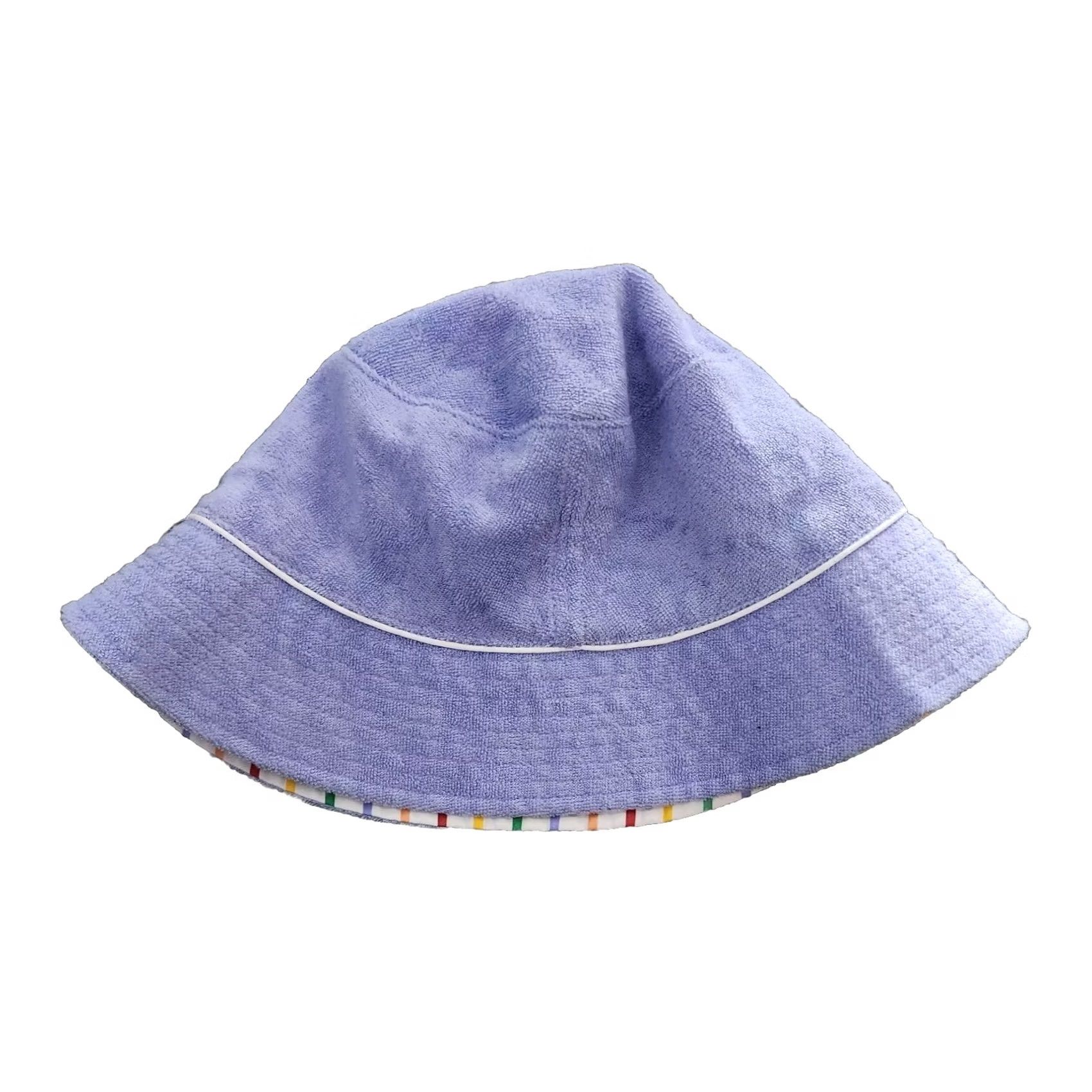 Nike Nike Bucket Hat Womens L Reversible Terry Beach Sun Purple Striped Size ONE SIZE - 3 Thumbnail