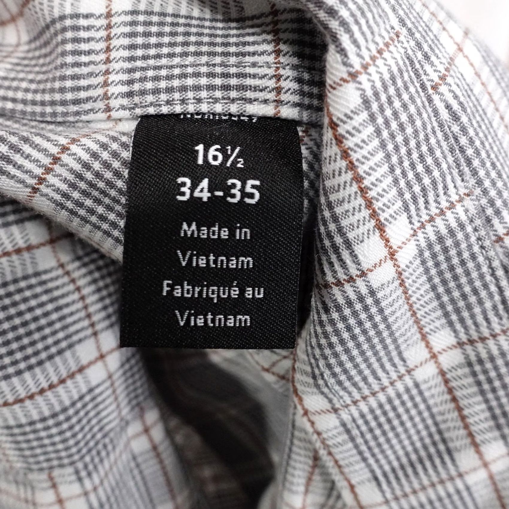 Nordstrom VINTAGE? No. Nordstrom Gray Check Dress Shirt Mens 16.5 34/35 Trim Fit Long Sleeve Non-Iron Shirt Mens Gray Check Size 46R - 6 Thumbnail