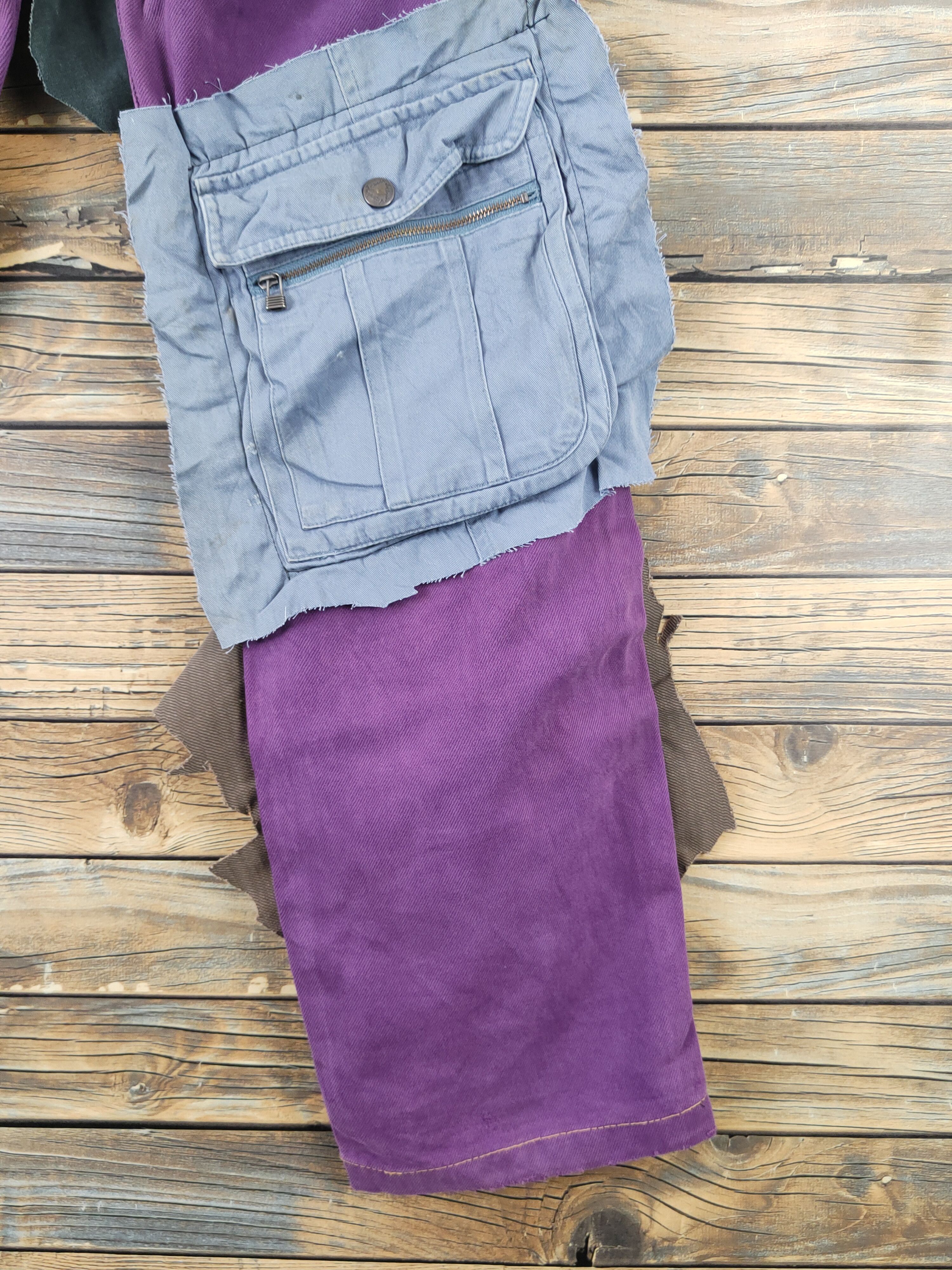 Levi's DL Levis multipocket reconstruct ripped Patched denim #W1870 Size US 32 / EU 48 - 12 Thumbnail