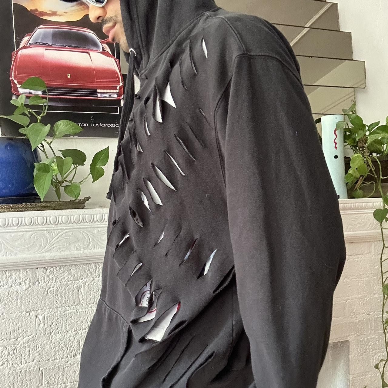 Other ASTROBOI* BLACK OVERSIZED CUT OUT ZIP UP HOODIE _ 4XL BIG Size US XXL / EU 58 / 5 - 4 Thumbnail