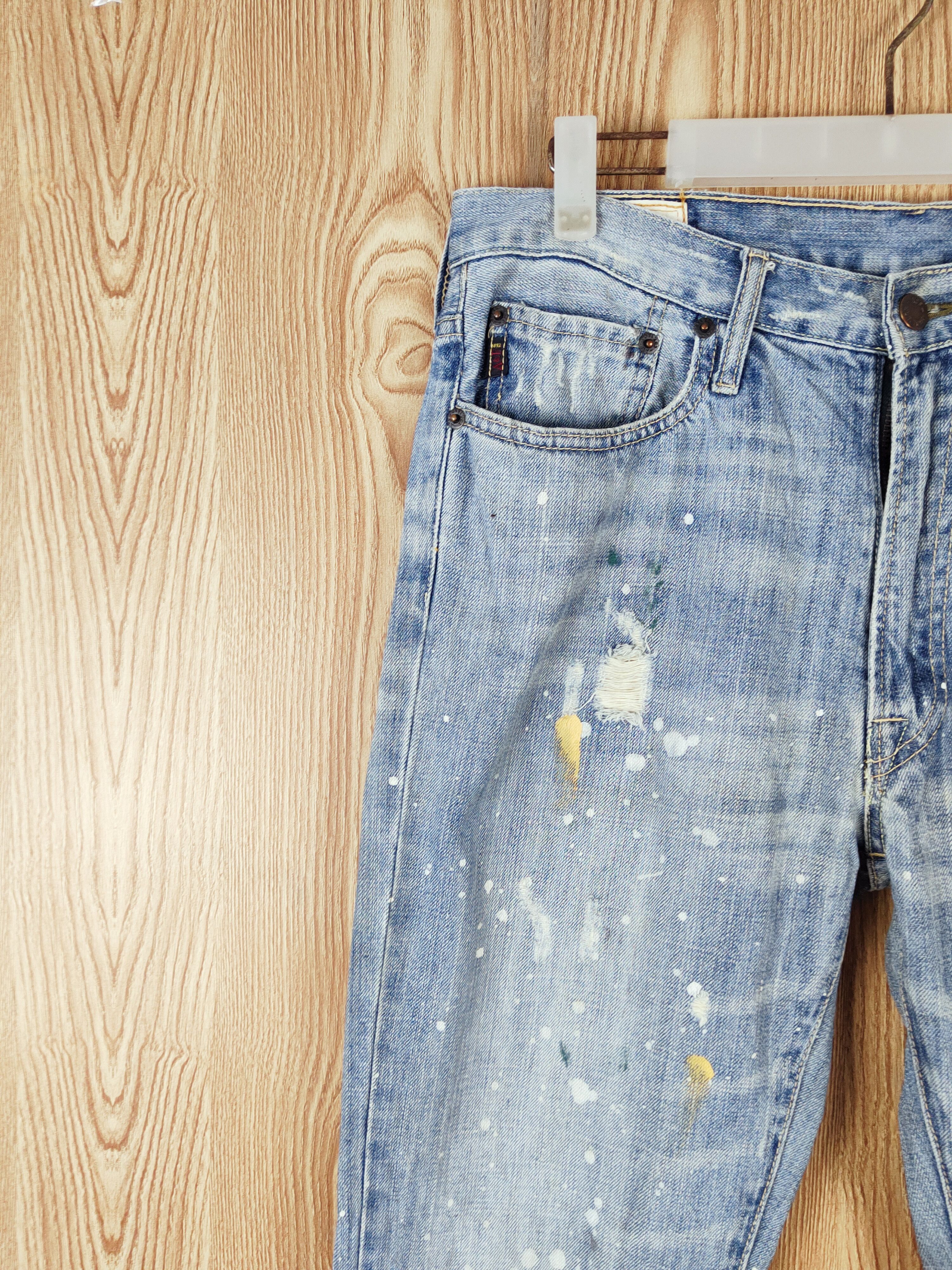 Abercrombie & Fitch × Vintage Vintage Abercrombie&Fitch Blue Distressed Ripped Jeans Size 33" - 4 Thumbnail