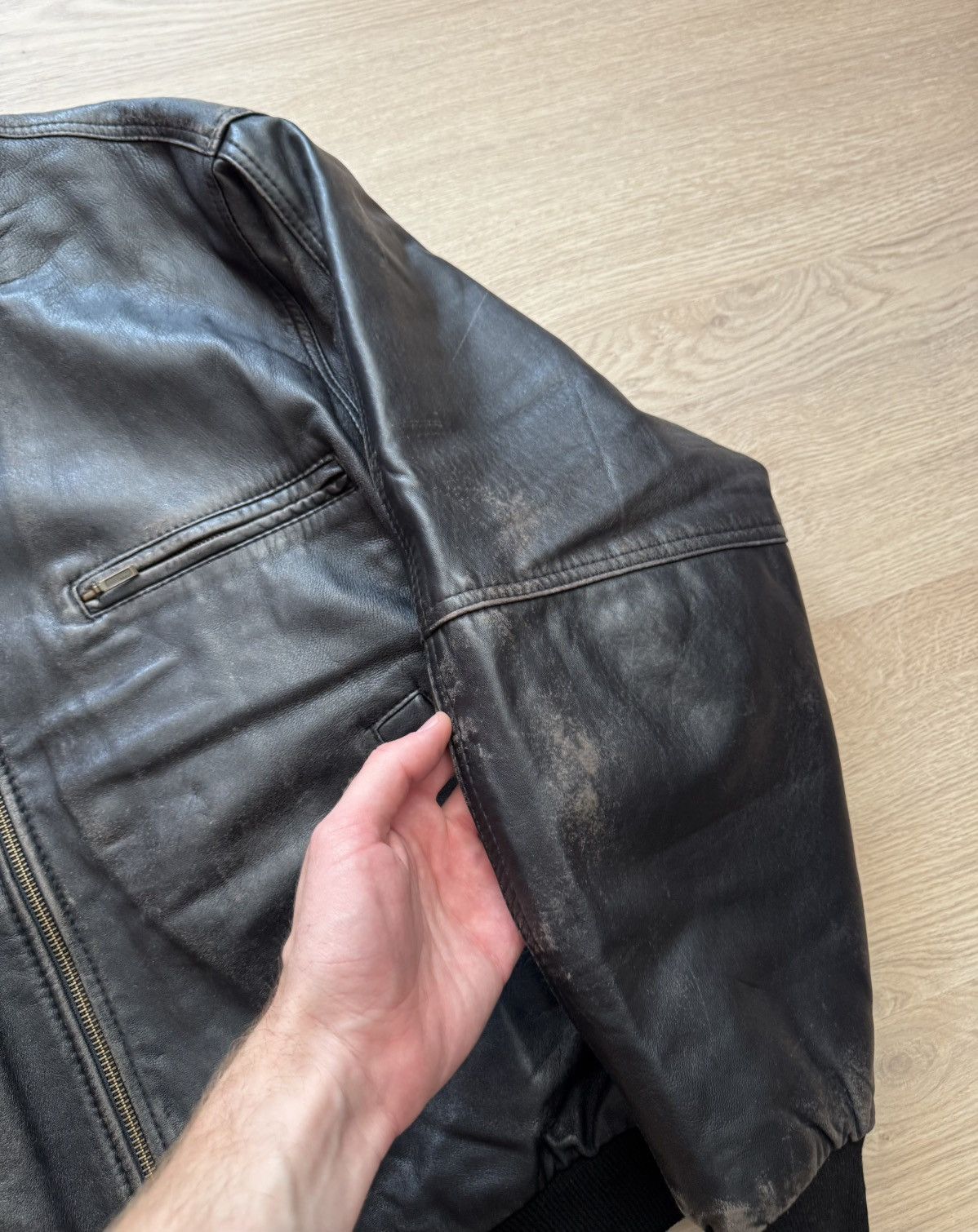 Genuine Leather Vintage Trader Genuine Leather Moto Racing Bomber Jacket Size US L / EU 52-54 / 3 - 4 Thumbnail