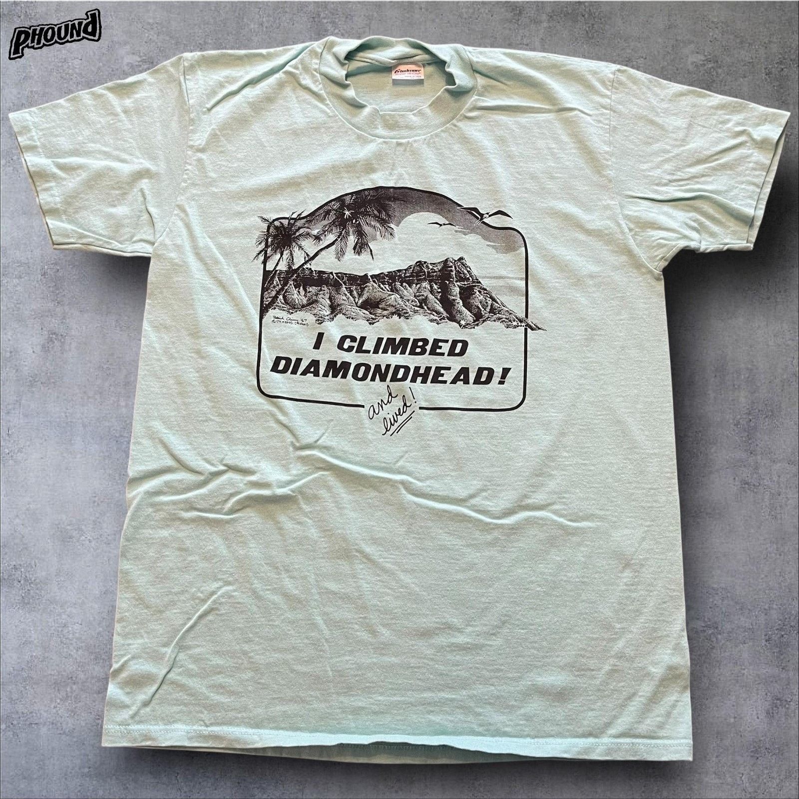 Vintage Vtg Diamond Head Shirt L Hawaii I Climbed Made USA 80s Size US L / EU 52-54 / 3 - 1 Thumbnail