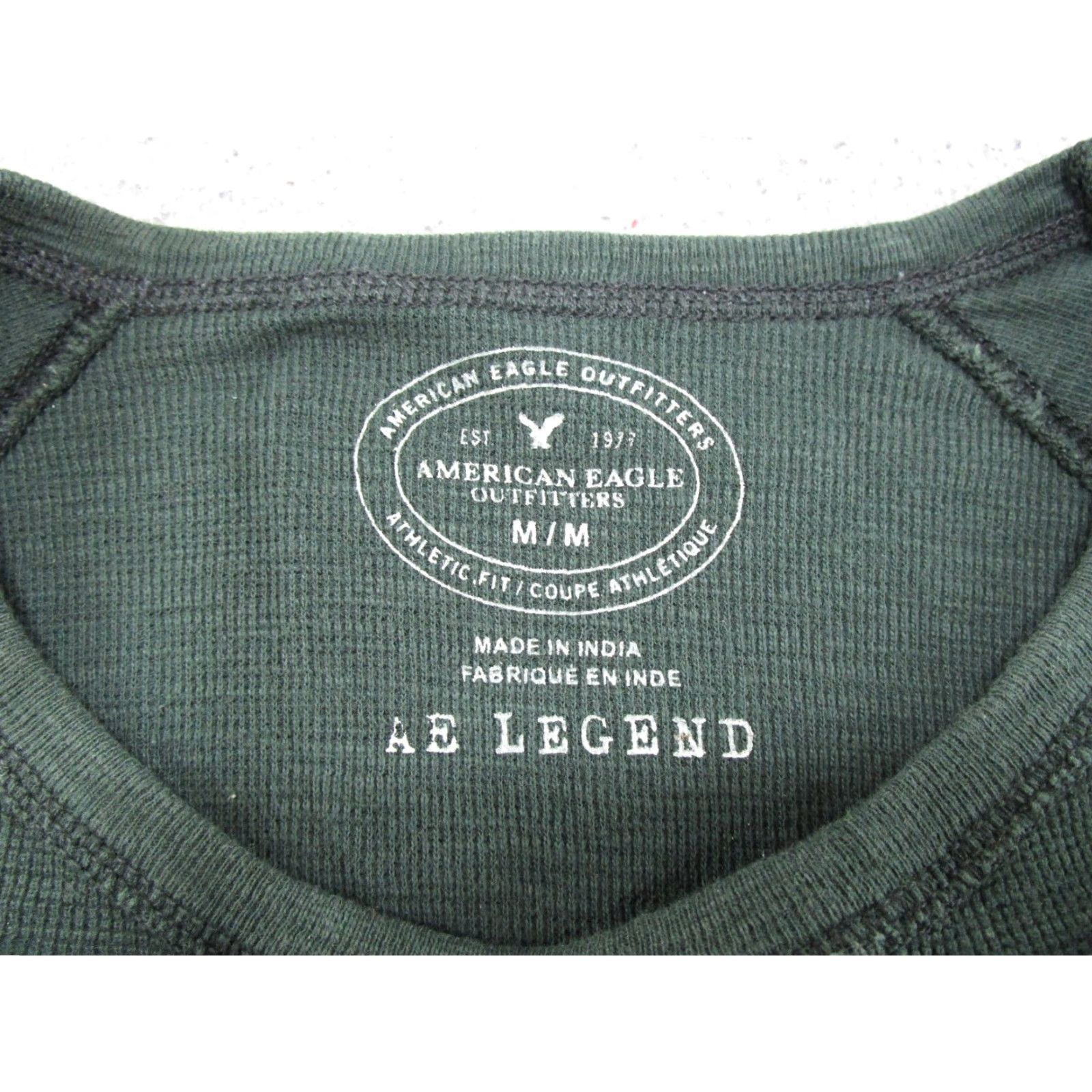 American Eagle Outfitters American Eagle Outfitters Shirt Mens M Green Thermal Waffle Knit Crew Neck Classic AE Legend Vintage: No Size US M / EU 48-50 / 2 - 2 Thumbnail