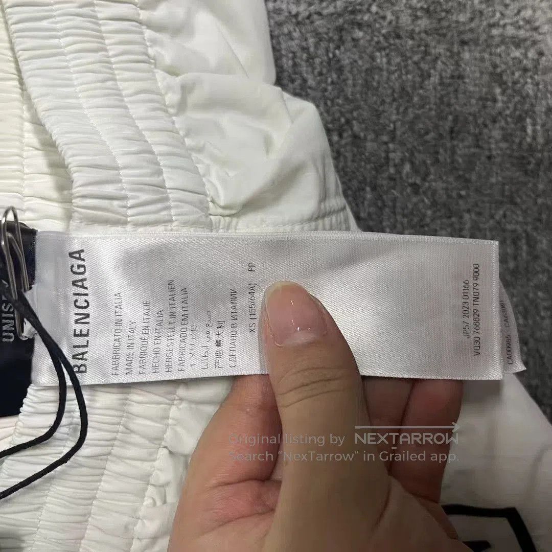 Balenciaga Balenciaga White Logo Wide-Leg Casual Pants. Size US 36 / EU 52 - 4 Thumbnail