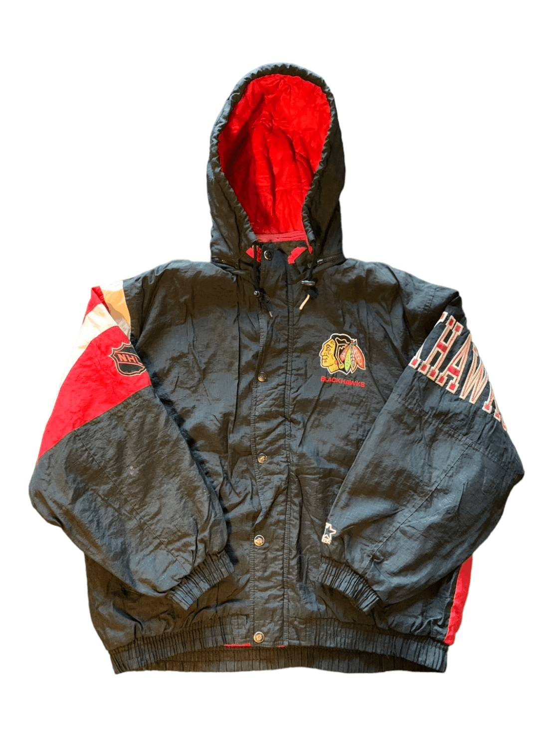 Image of 90's Chicago Blackhawks Nhl Starter Jacket, Men's (Size XL)