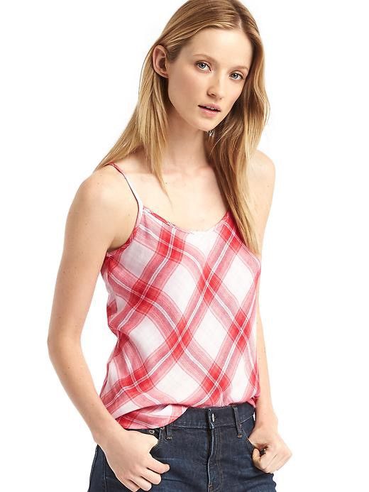 Gap GAP - Red and white Soft plaid Long Cami Size S / US 4 / IT 40 - 1 Thumbnail
