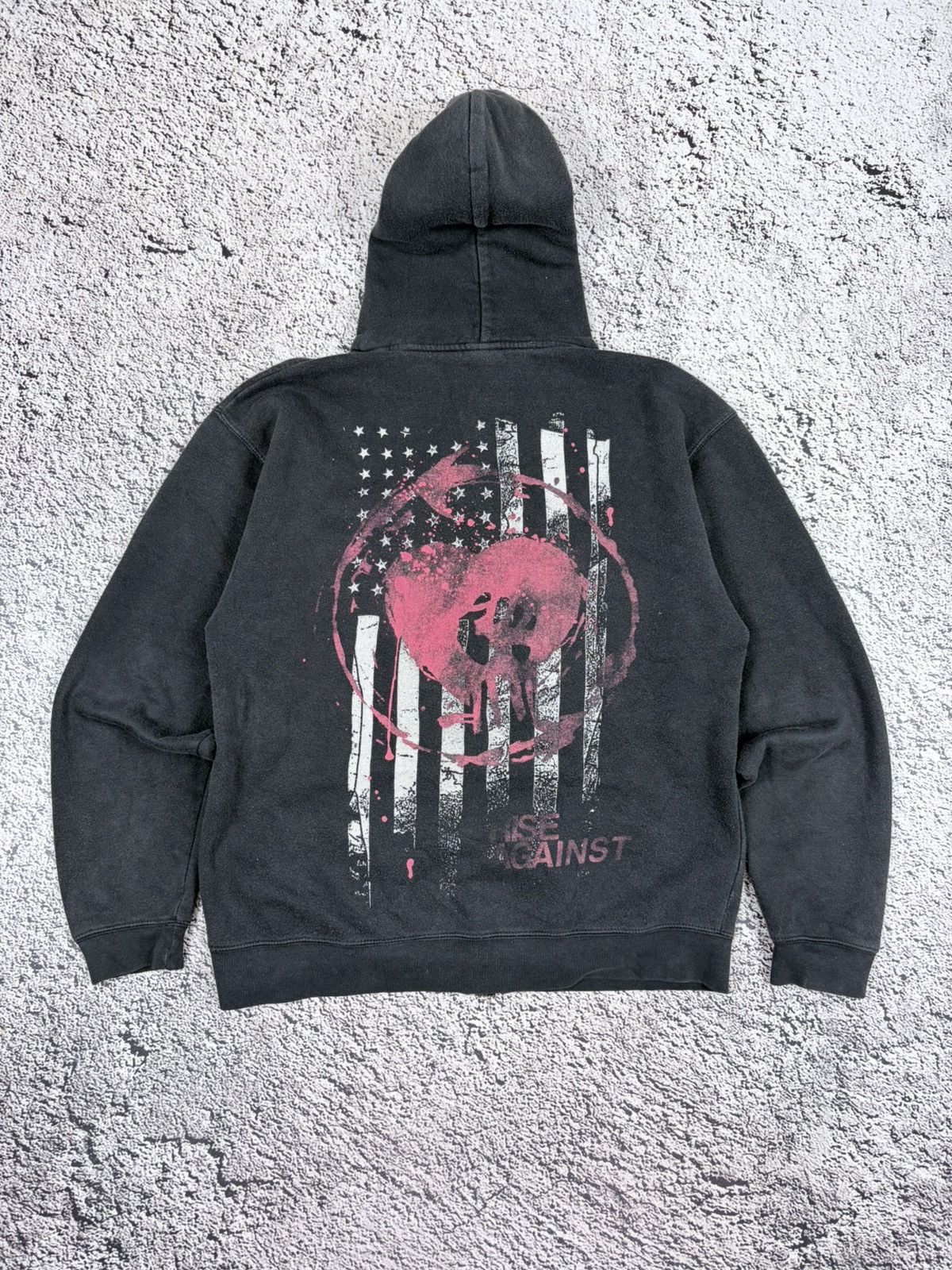 Band Tees Vintage Rise Against Faded Black Zip Up Hoodie Size M Size US M / EU 48-50 / 2 - 1 Thumbnail