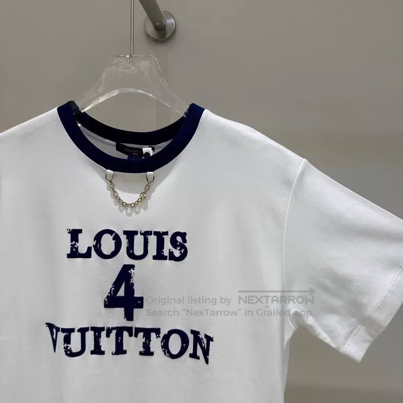 Louis Vuitton Louis Vuitton White chain flocked printed T-shirt Size US L / EU 52-54 / 3 - 2 Thumbnail
