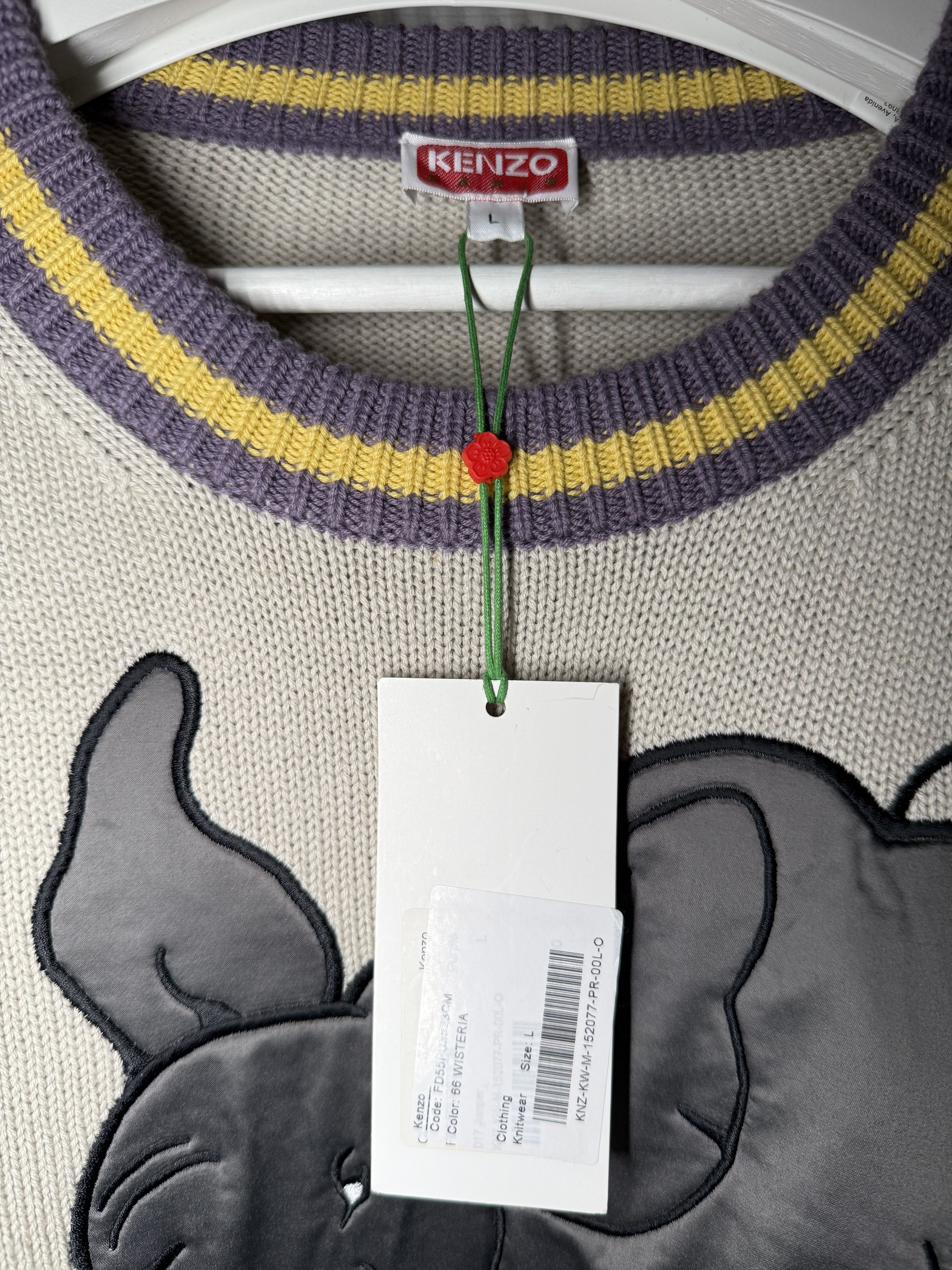Kenzo Kenzo 'Bowling Elephant' Merino Wool Jumper Size US L / EU 52-54 / 3 - 5 Thumbnail