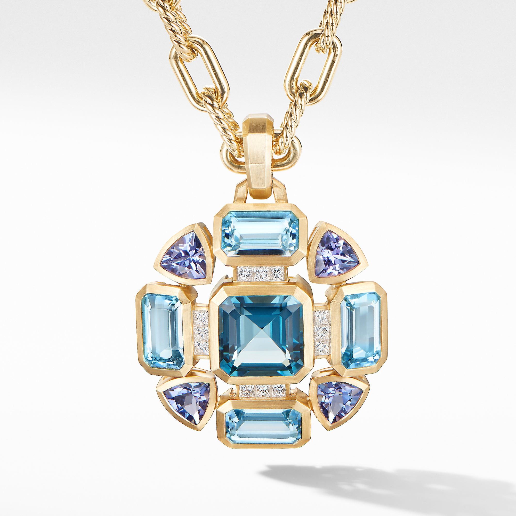 David Yurman o1w1db10525 D14379D Pendant in 18K Gold with Blue Topaz Size ONE SIZE - 1 Preview