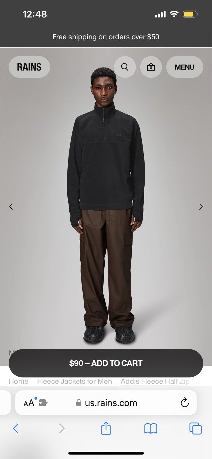 Rains Rains Addis Fleece Half-Zip Size US S / EU 44-46 / 1 - 3 Thumbnail