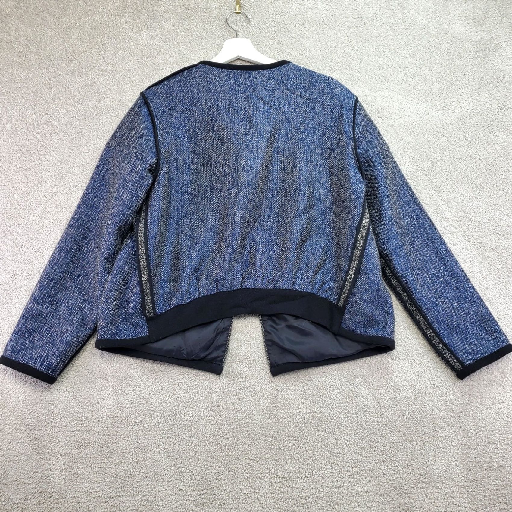 Marissa Webb Marissa Webb Jacket Womens Medium Gray Blue Wool Asymmetrical Zip Cropped Phoebe Size M / US 6-8 / IT 42-44 - 2 Thumbnail