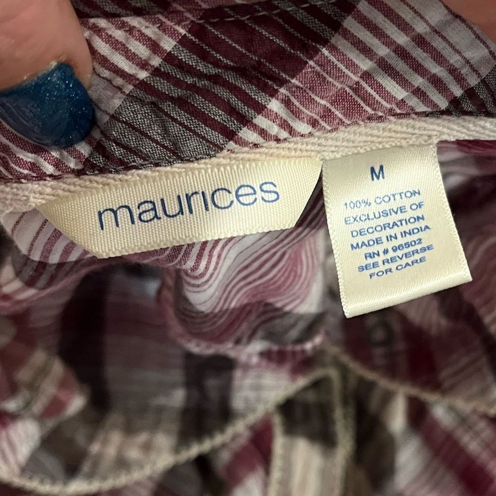 Vintage Maurices Button Down Shirt Plaid Long Sleeve Smocked Size M Size M / US 6-8 / IT 42-44 - 4 Thumbnail