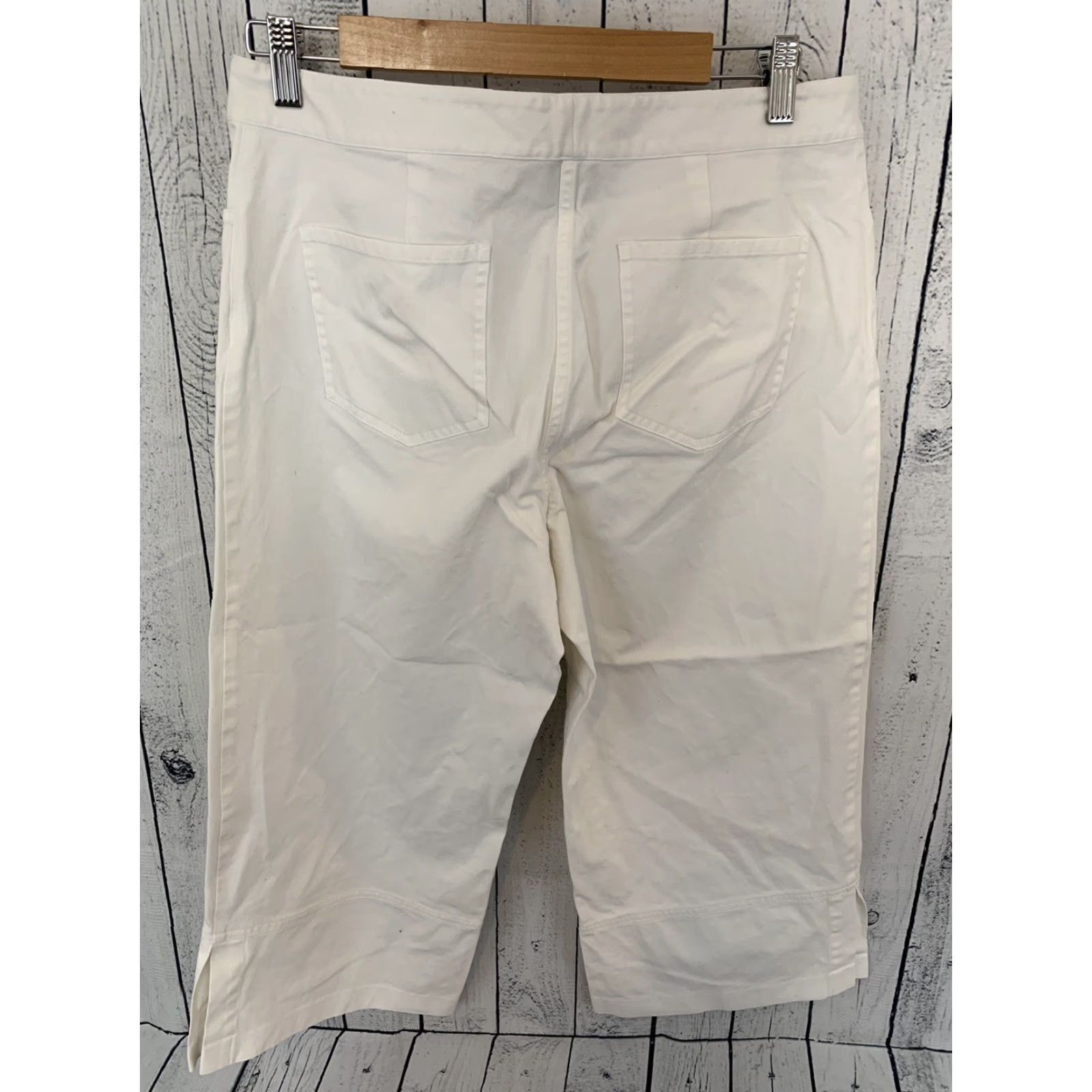 Eileen Fisher Eileen Fisher Capri Pants White Women Medium Capri Cropped Casual Pants For Women M White Capris Size 32" / US 10 / IT 46 - 3 Thumbnail