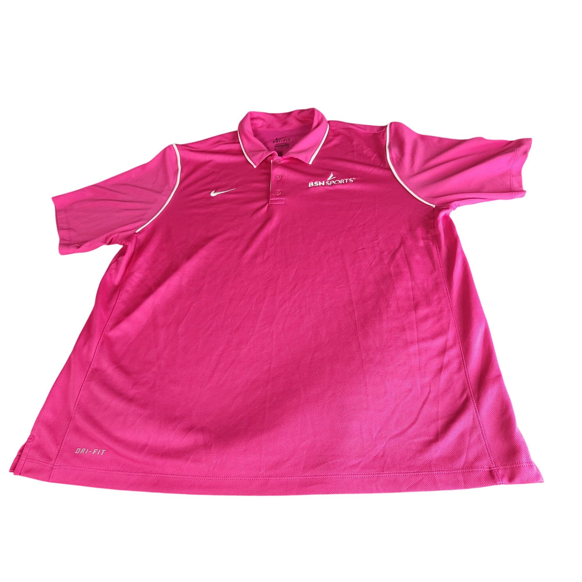 Nike Nike Dri-Fit Polo Men Sz XL Pink BSN Sports Preppy Tennis At Size US XL / EU 56 / 4 - 1 Thumbnail