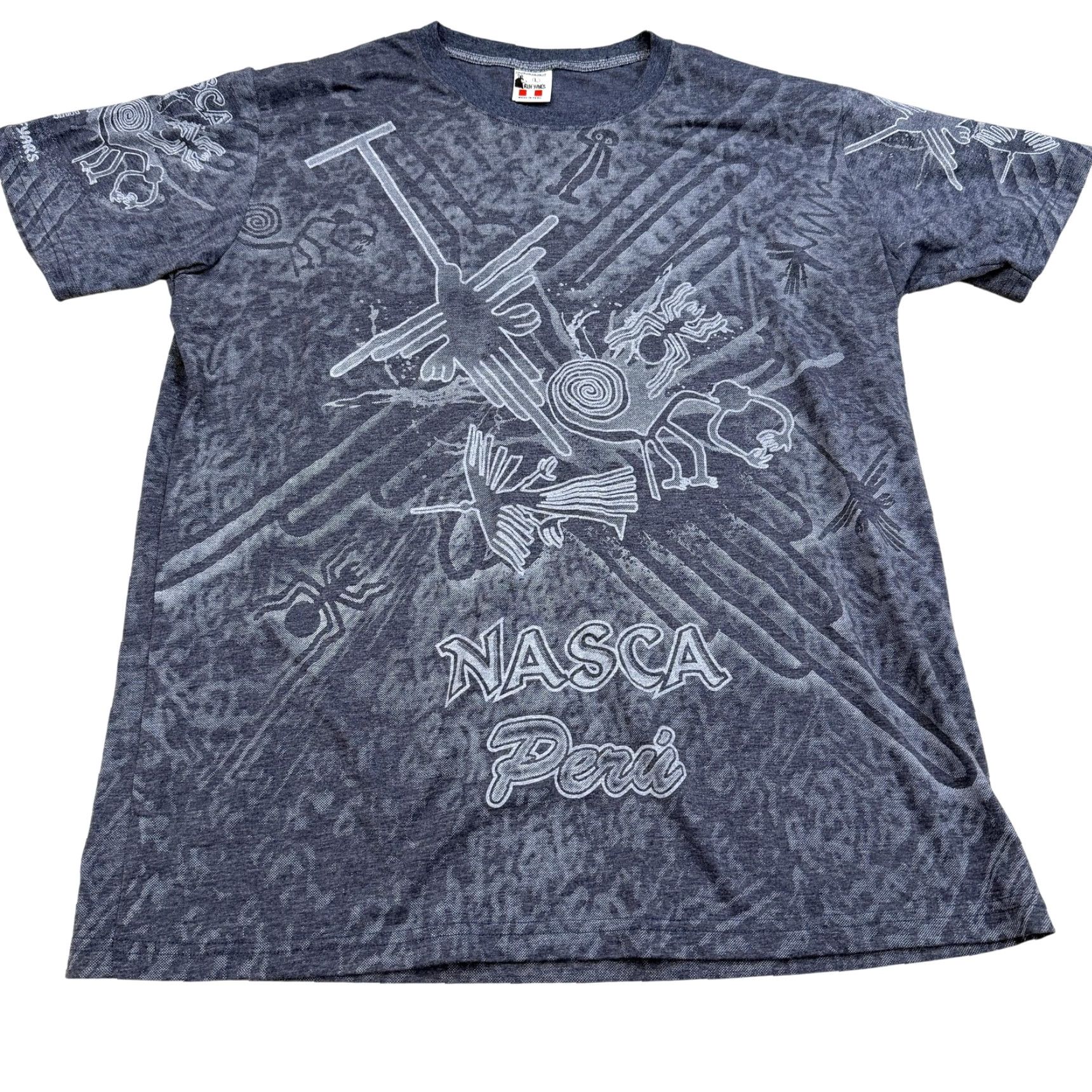 Vintage Nasca Lines Peru Shirt Mens Large Gray AOP Graphic Souvenir Rufyar's Size US L / EU 52-54 / 3 - 2 Thumbnail