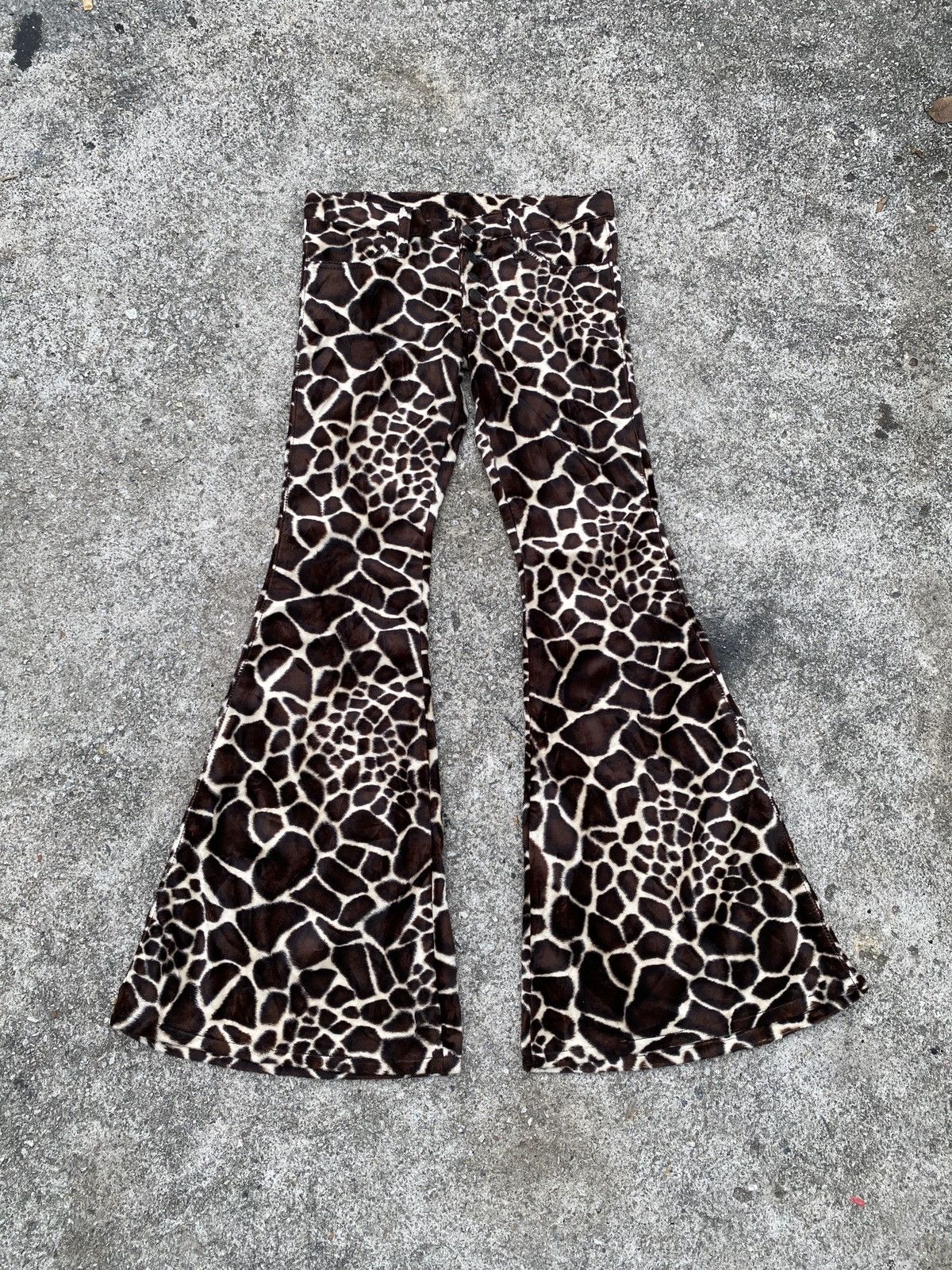 Japanese Brand × Vintage Dee Dee Japan Super Flare Fur Velvet Pant Size US 29 - 1 Thumbnail