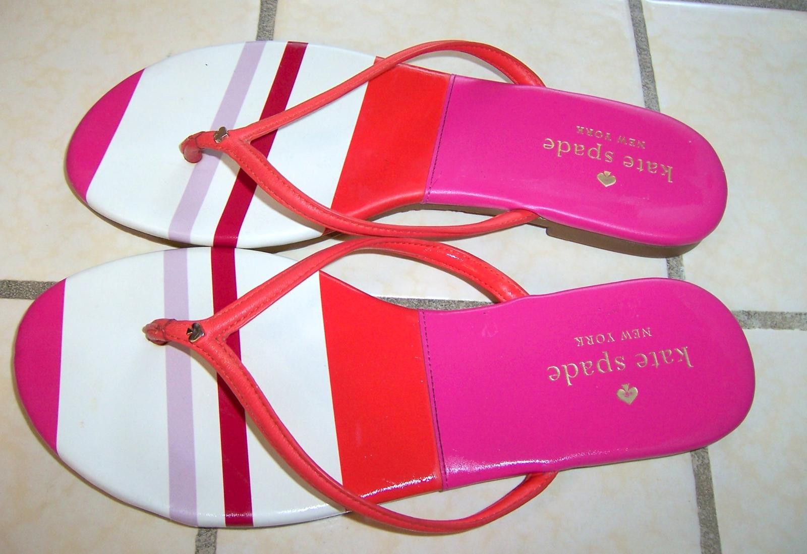 Kate Spade Kate Spade Pink and White Cabana Sandals - US 6 Size US 6 / IT 36 - 3 Thumbnail