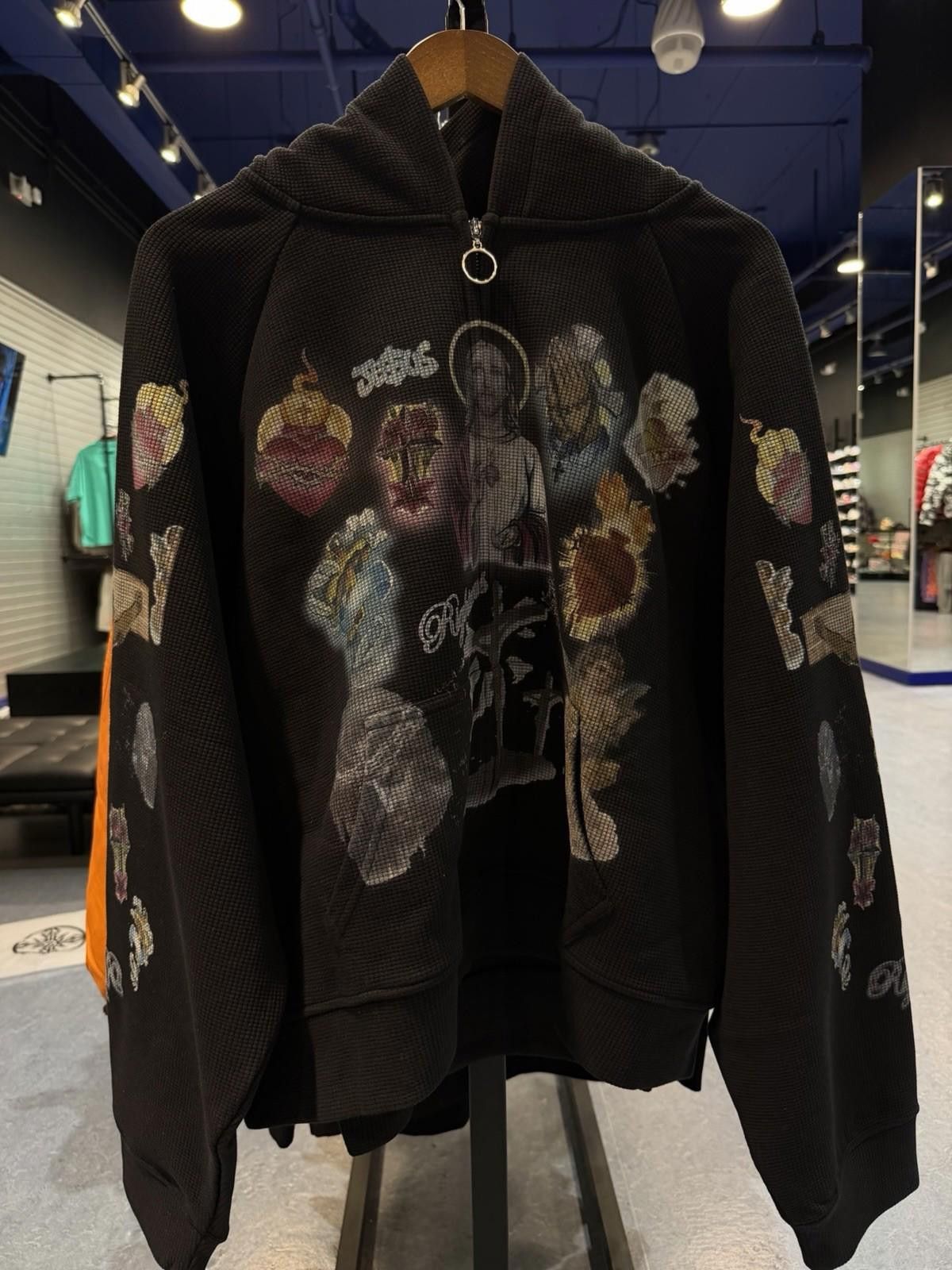 Other Medium - We Are Righteous Black Thermal Zip Up Jesus Hoodie Size US M / EU 48-50 / 2 - 3 Thumbnail