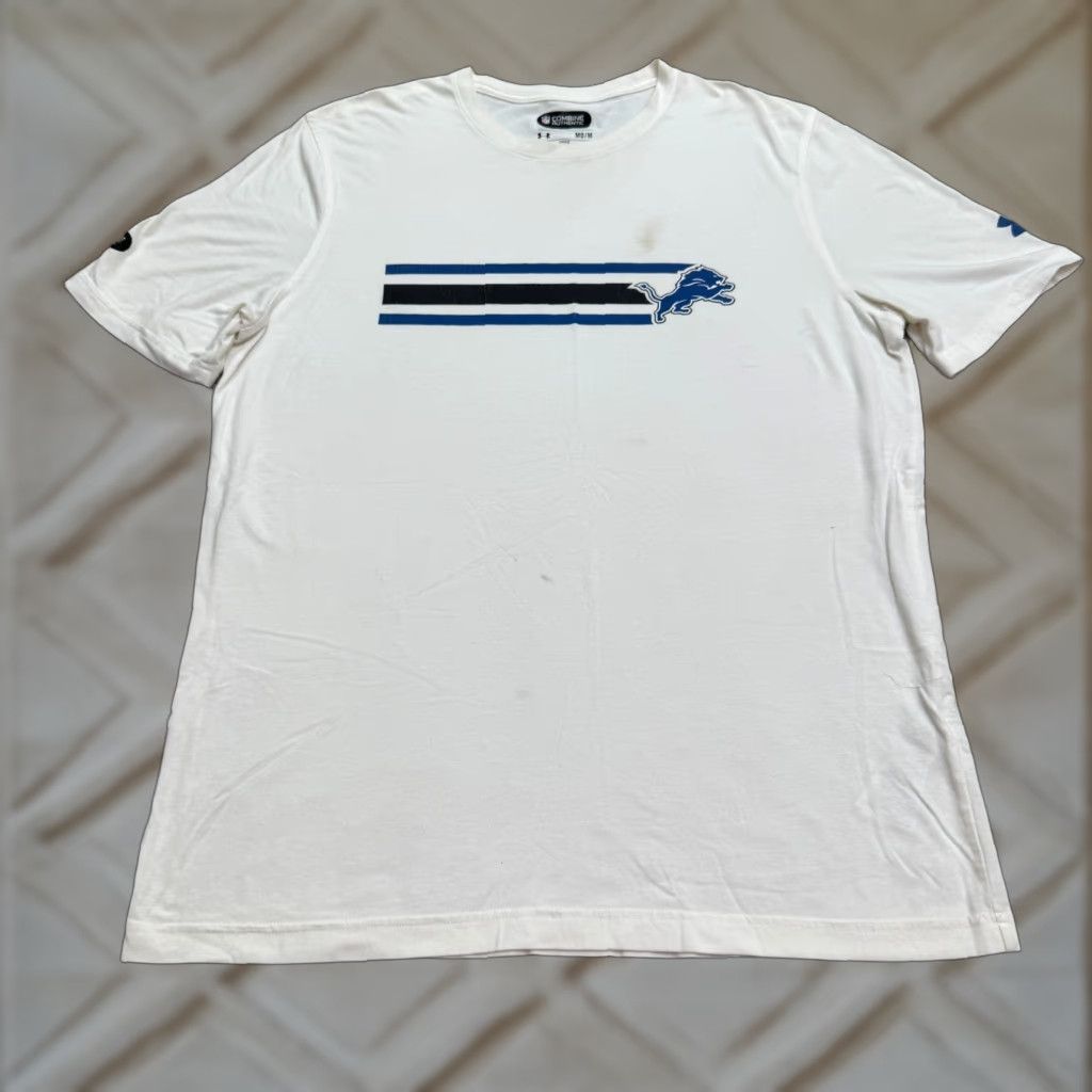 Under Armour Under Armour HeatGear T-Shirt Detroit Lions NFL Mens Medium White Football Tee Size US M / EU 48-50 / 2 - 1 Thumbnail