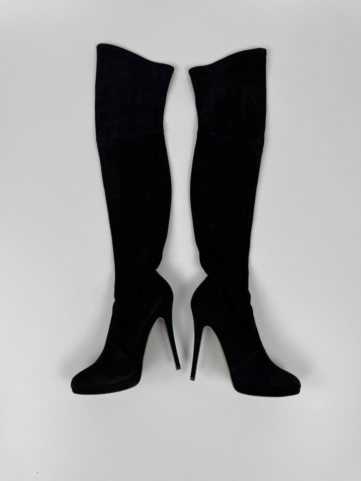 Casadei × Casedei CASADEI Suede Over The Knee Boots Stiletto Heels Avant Garde Size US 10 / IT 40 - 2 Thumbnail